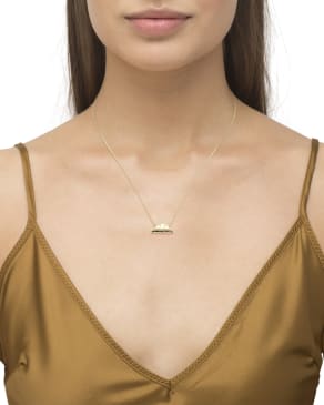 Folds Of Honor 14k Gold Pendant Necklace in White Diamond
